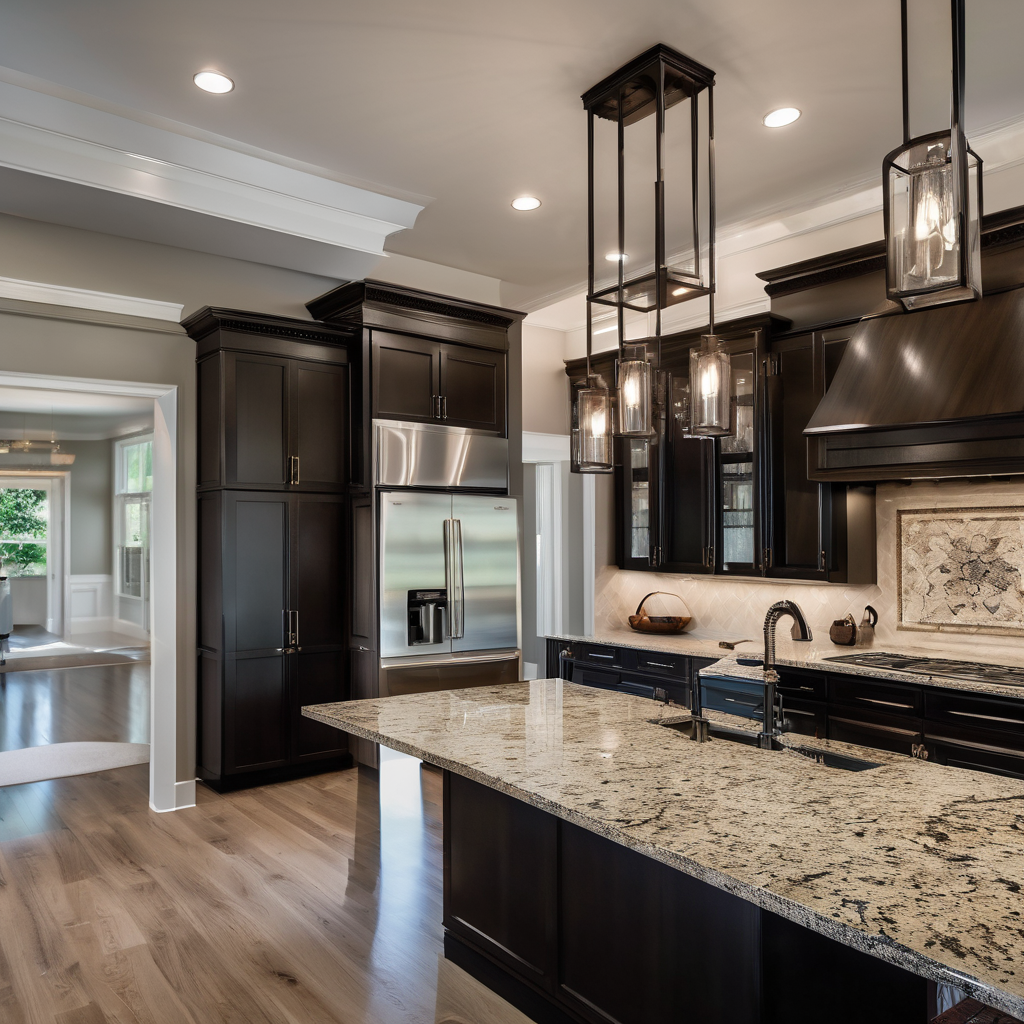 Modern kitchen with professional granite countertops installation