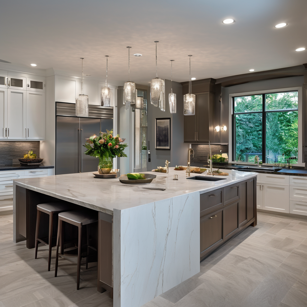 Elegant kitchen with premium quartz countertops