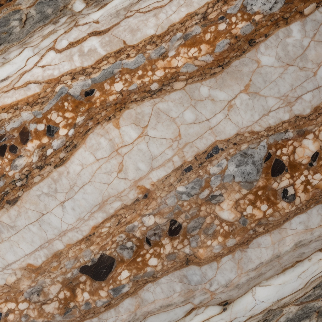 Close-up of polished granite surface showing natural stone patterns and veining
